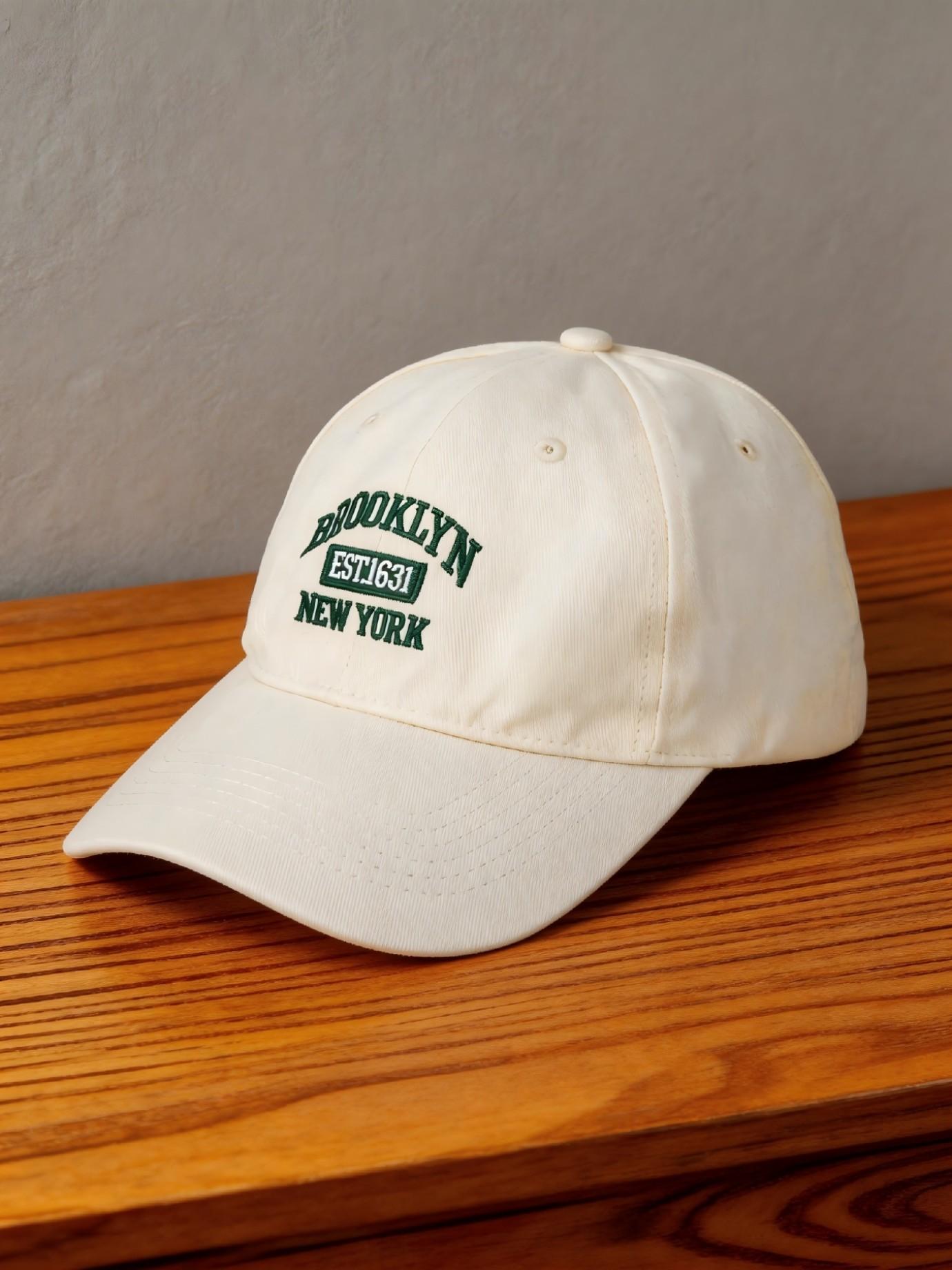 1PC Women's Adjustable Letter Embroidery Baseball Hat, Casual Loose-Fit, Breathable Soft Cap for Outdoor, Music Festival, Fall Winter Gift