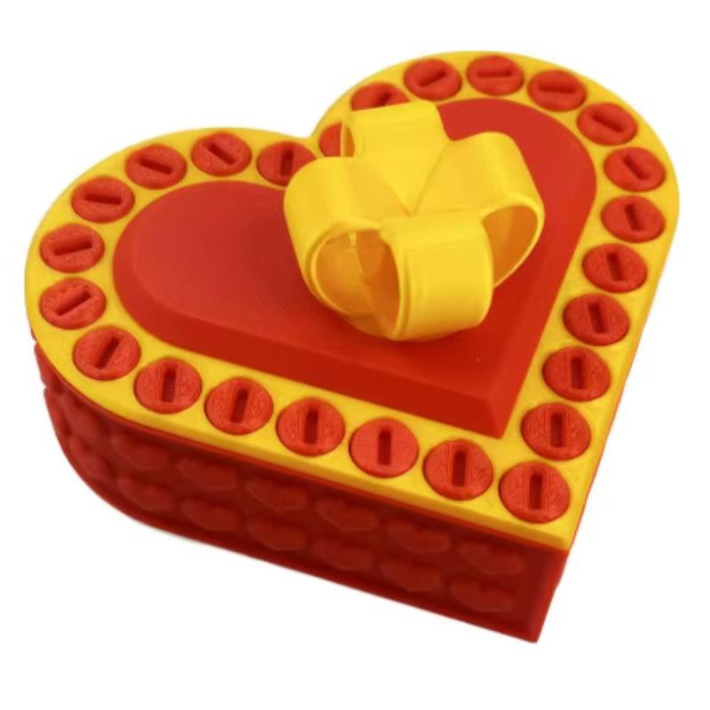 3D Printed Heart-Shaped Gift Storage Box, Annoying Screw-On Gift Box, Box Puzzle Toy, Funny Prank Screw Box, Colorful And Exquisite Miscellaneous Storage Box, Valentine's Day and Mother's Day gifts