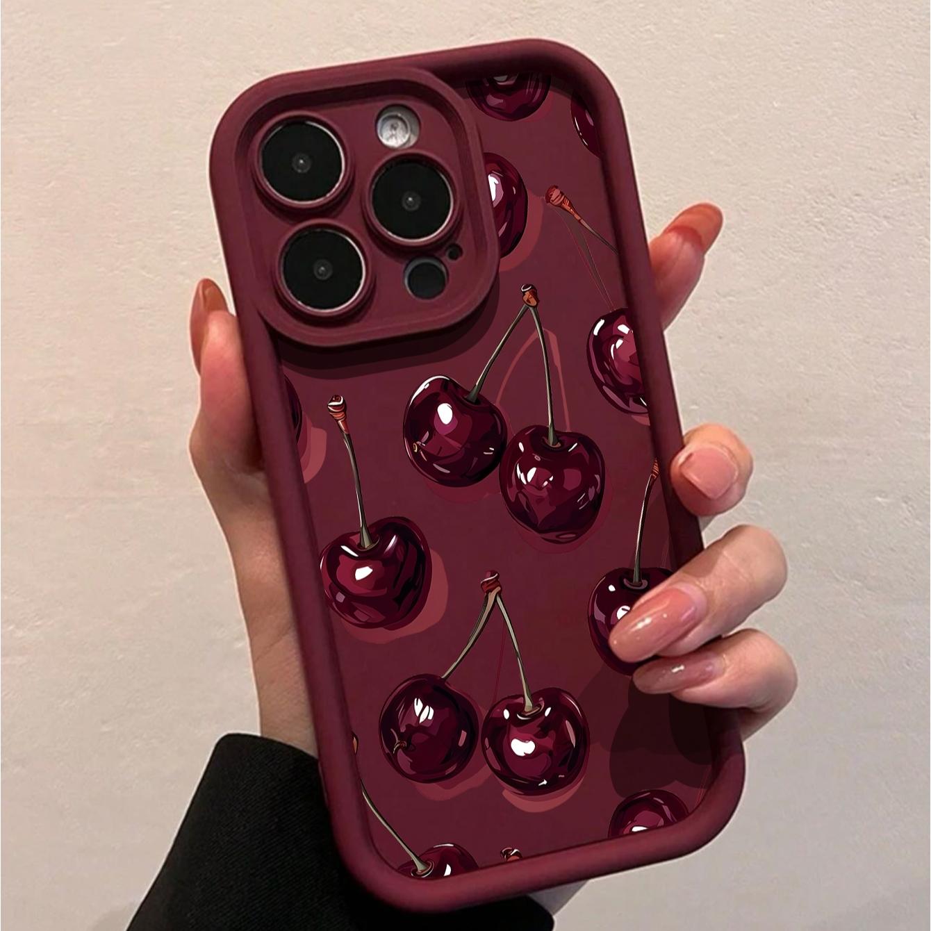 Sexy Wine Cherry Graffiti Phone Case, Creative Design Compatible with Multiple iPhone iPhone11/12/16/16Promax/16pro/16plus/13/14/15/15pro/15 Plus/15 Promax/7plus/8plus/X/Xs, Stylish Protective Cover Sexy Wine Cherry Graffiti Phone Case, Creative Design Compatible with Multiple iPhone iPhone11/12/16/16Promax/16pro/16plus/13/14/15/15pro/15 Plus/15 Promax/7plus/8plus/X/Xs, Stylish Protective Cover