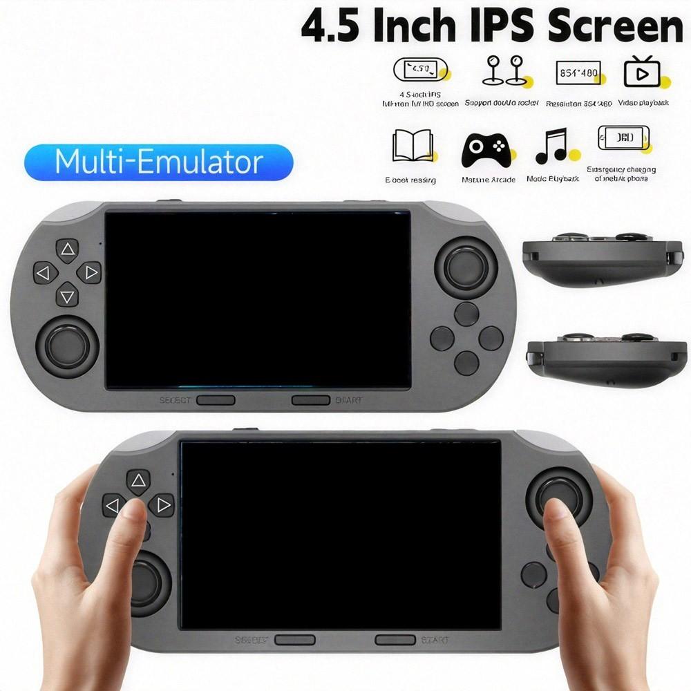Portable Retro Game Console, 4.5-Inch IPS Screen, Mp4 & E-Book Combo, 3000mah Long Battery, OTG Function, Ideal Gift for Adults