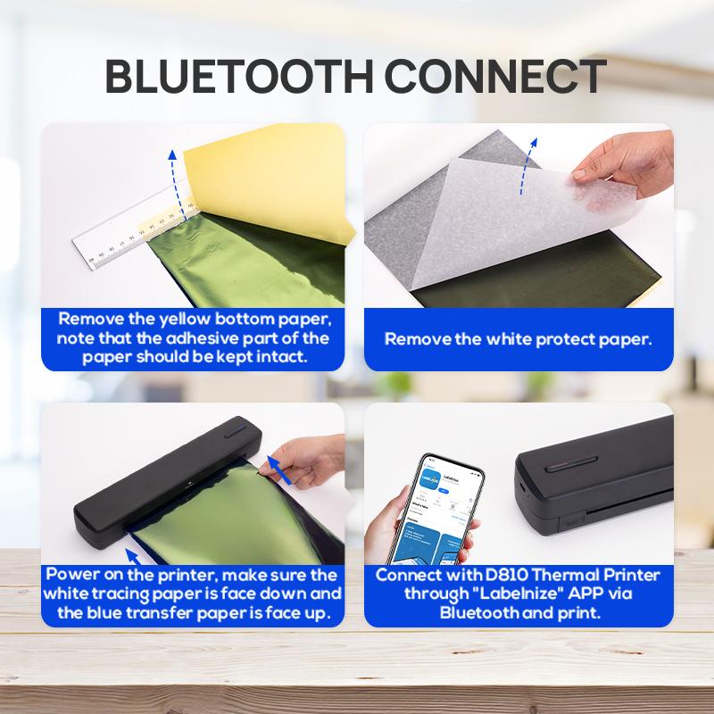 D810 Tattoo Transfer Paper, A4 Size Thermal Stencil Paper for Tattoo Transfer Kit , DIY Tattoo Tracing Paper Compatible with D810 Printer, 25 Sheets