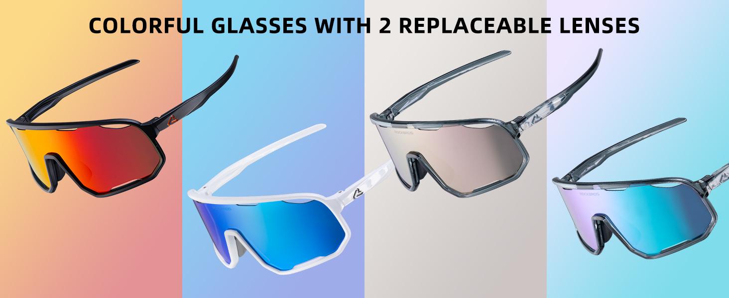 ROCKBROS Polarized Sunglasses for Men Women UV Protection Cycling Sunglasses Sport Glasses 3 Lenses
