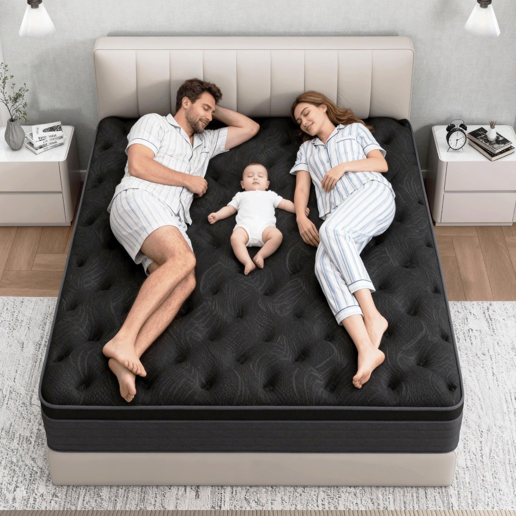 mattress queen size mattress 12/14 Inch Twin, Full, Queen, King Mattress Memory Foam And Spring, Hybrid MattressMedium Firmness, Lumbar Support, For Home Rooms Hotels, Boxed Halloween ChristmasGift Furniture Ergonomic queen size mattress Interior Modern