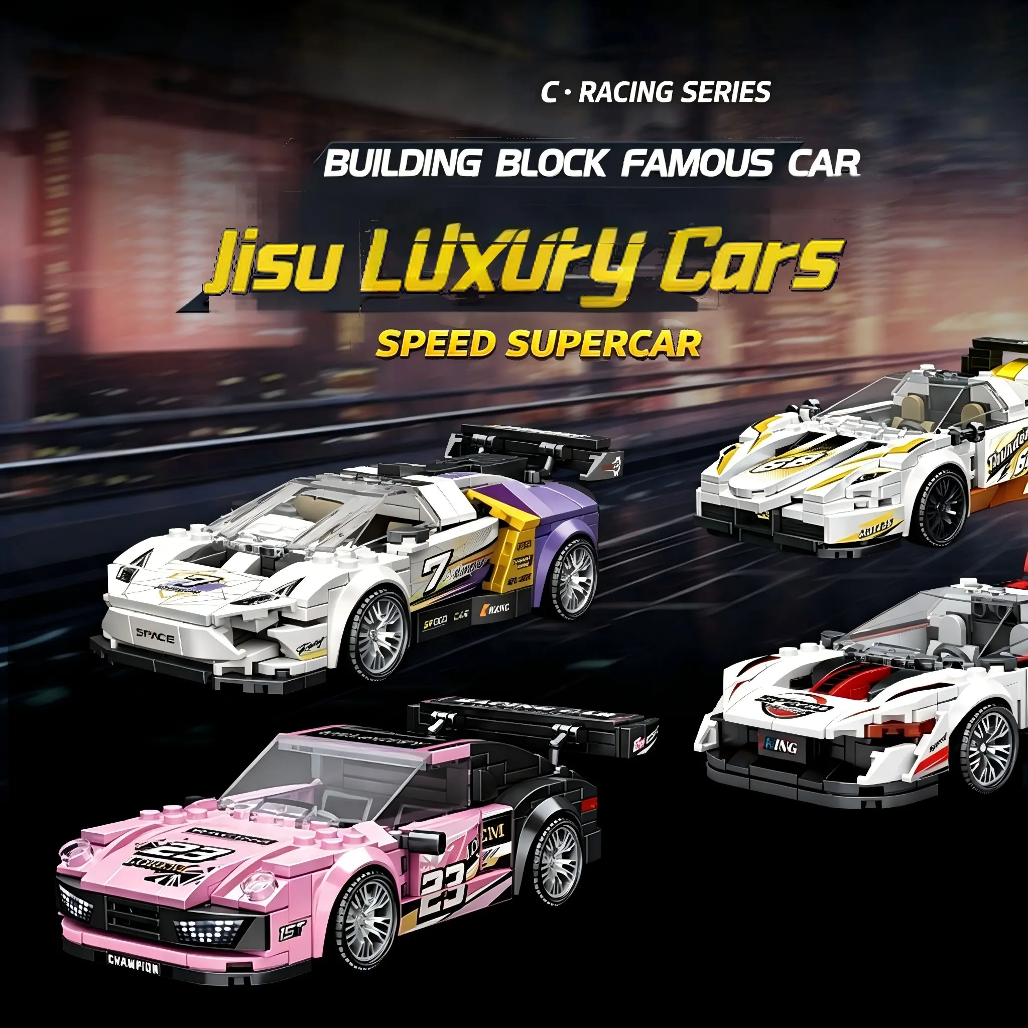 Multi‑color Supercar Building Block Model, Compatible Small‑Particle Bricks, DIY Assembled Racing Car Toy With Openable Door, Collectible Vehicle Decor, Ideal Birthday Holiday Gift For Car Fans, Teen Boys Hobby Hand‑on Assembly Play Set
