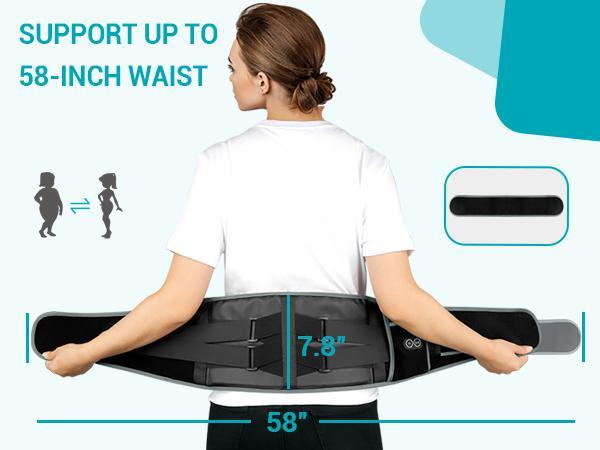 Cordless Heating Pad for Back, up to 58'' Lower Back Massager Heating Pad for Back, 3 Heating Levels 3 Vibration Massage