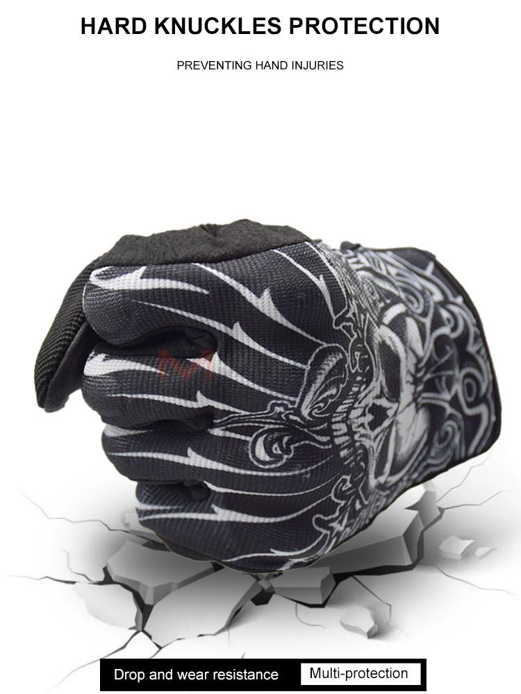 Men's Full Finger Touchscreen Riding Gloves With Skull Design For Motorcycle Motocross Dirt Bike Road Bike Mountain Bike Anti Slip Anti Fall Protective Gear Suitable For Climbing Skiing Cycling Outdoor Sports Lightweight Breathable Flexible Comfort For Ri