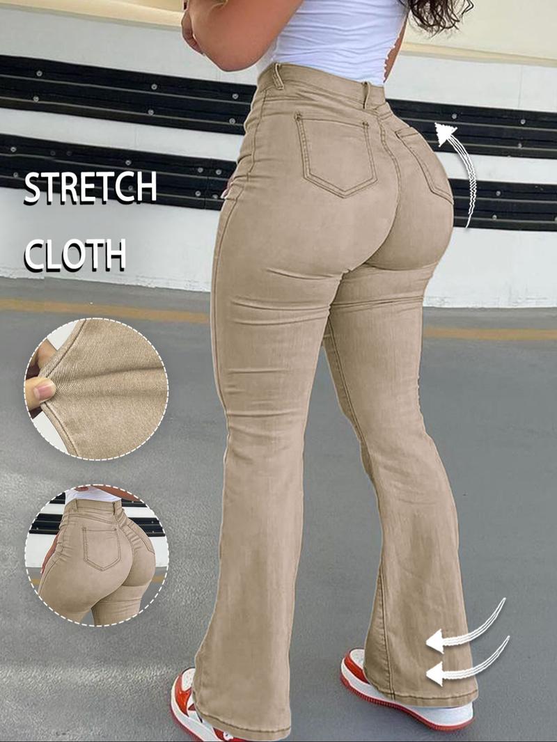 GILIPUR Y2K Women's High Waist Flare Leg Jeans, Casual Button Fly Pocket Design Bell Bottom Denim, Women's Bottoms for Daily Wear, Kardashian Style, 000 Jeans, Fashionable And Versatile Women's Jeans, Suitable For Spring, Summer, Autumn And Winter, Tchic GILIPUR Y2K Women's High Waist Flare Leg Jeans, Casual Button Fly Pocket Design Bell Bottom Denim, Women's Bottoms for Daily Wear, Kardashian Style, 000 Jeans, Fashionable And Versatile Women's Jeans, Suitable For Spring, Summer, Autumn And Winter, Tchic