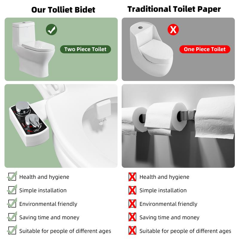 Modern Cold & Hot Water Bidet Attachment, 1 Set Bathroom Bidet Sprayer Attachment with Accessories, Bidet Attachment with Switch for Bathroom Sink, Toilet Bidet Attachment, Bathroom Accessories