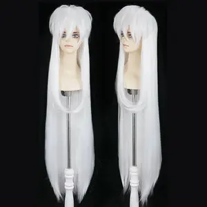Anime Inuyasha Cosplay Costume Red Japanese Kimono Man Robe Costume Clothing With Wigs Ears And Necklace For Halloween Party