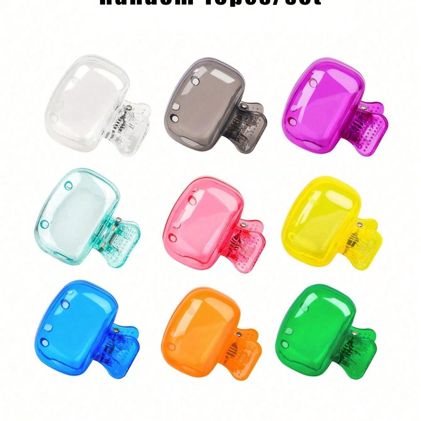 10/4/1 PCS-Portable Toothbrush Holder Set, Transparent Colorful Travel Toothbrush Covers, Plastic Clips for Bathroom, Home, Travel, Camping, School, Business