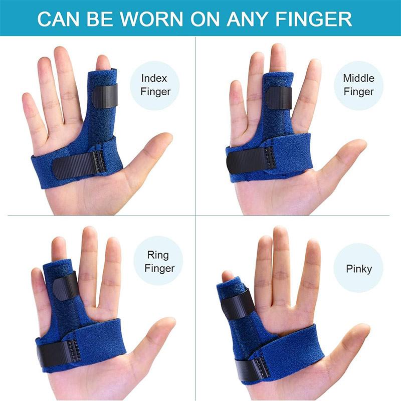 Right Hand Finger Brace Trigger Finger Splint for Arthritis - Pinky Finger, Index, Middle, Ring, Mallet, Stabilizer, Supports, Immobilizer Wrap Blue Healthcare