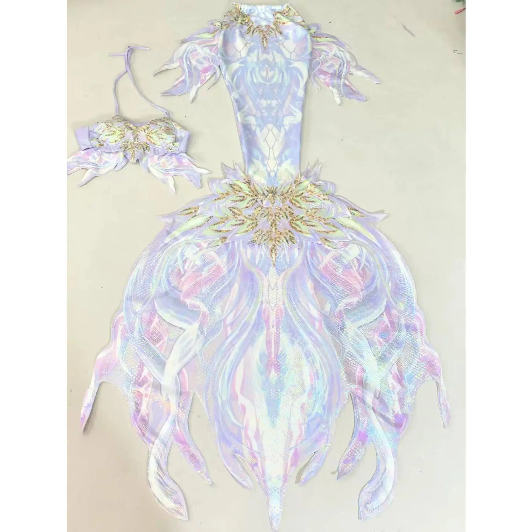 MRYUNER Original Colorful Mermaid Tail Swimsuit Oceanarium Diving Shooting Diving Under Adult Mermaid Performance Suit