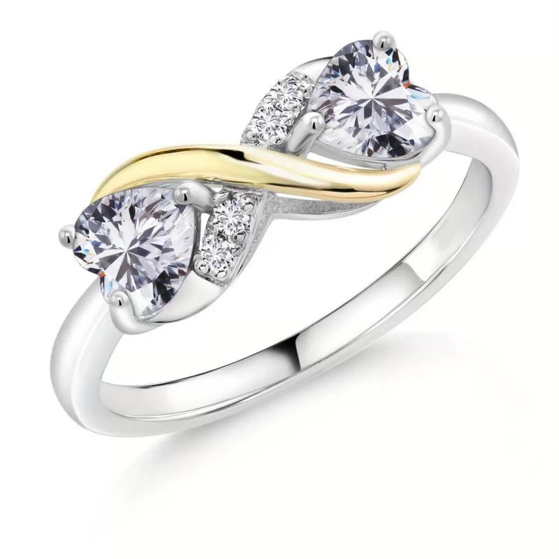 Two-Tone Copper CZ Heart Ring – Perfect Mother's Day Gift to Show How Much She Means to You