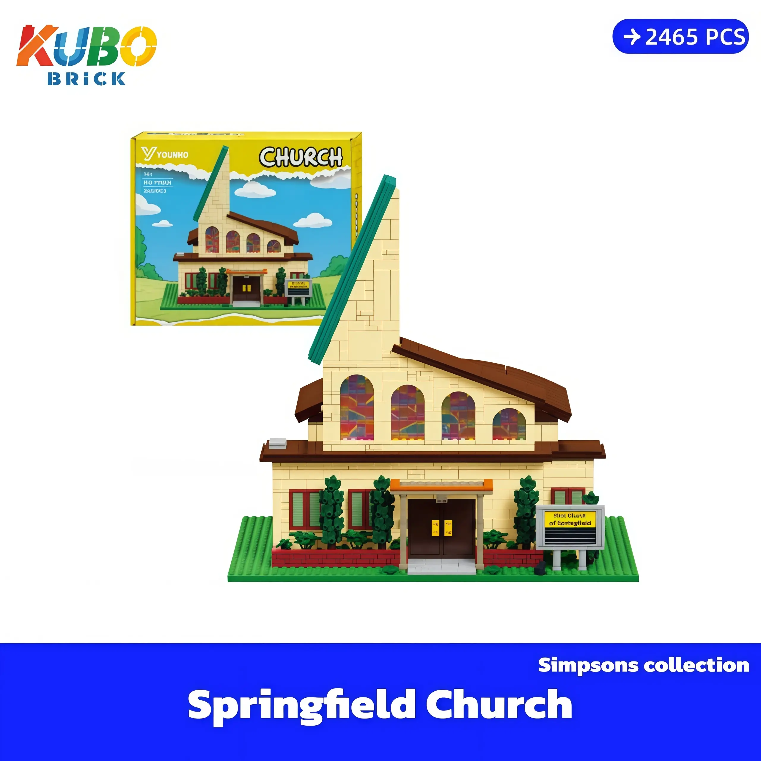 [KUBO-bricks](SHIP FREE) Springfield Church Simpsons collection 2465 Pieces With GIFT box