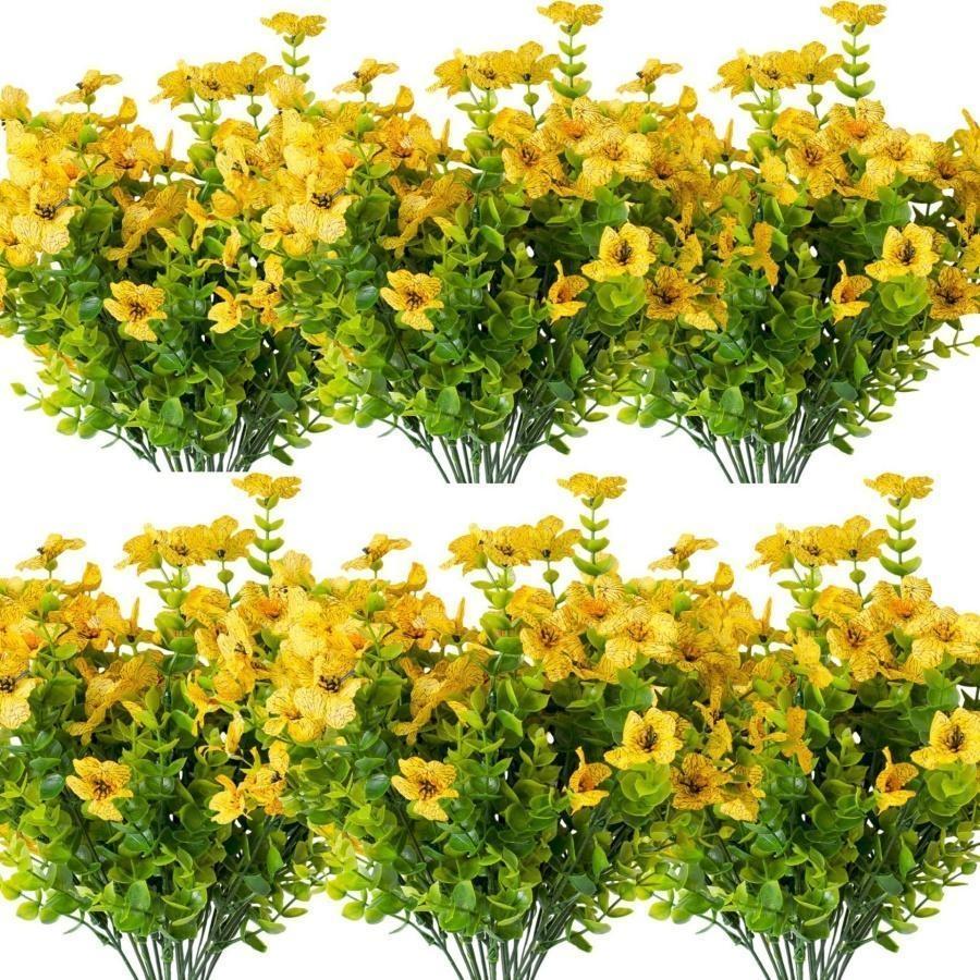 12-Piece Autumn Artificial Flower Bouquets, UV Protection Chrysanthemums, Outdoor Indoor Decor, 4 Colors, Full Season Home Decoration