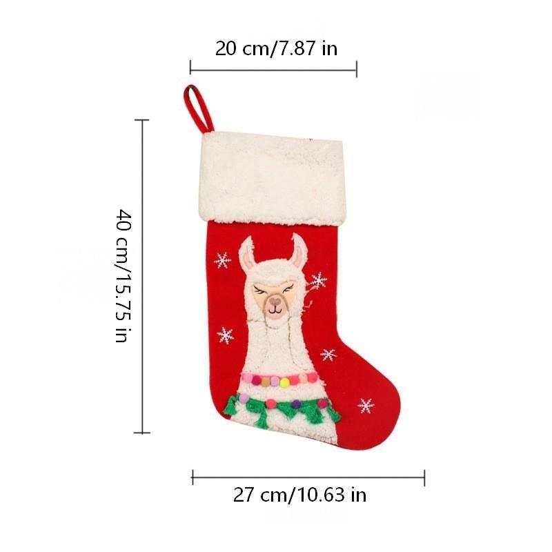 Christmas Socks Cute Alpaca Candy Socks, Christmas Decoration, Holiday Gift, Festive Ornament, Gift Bag, Holiday Decorations