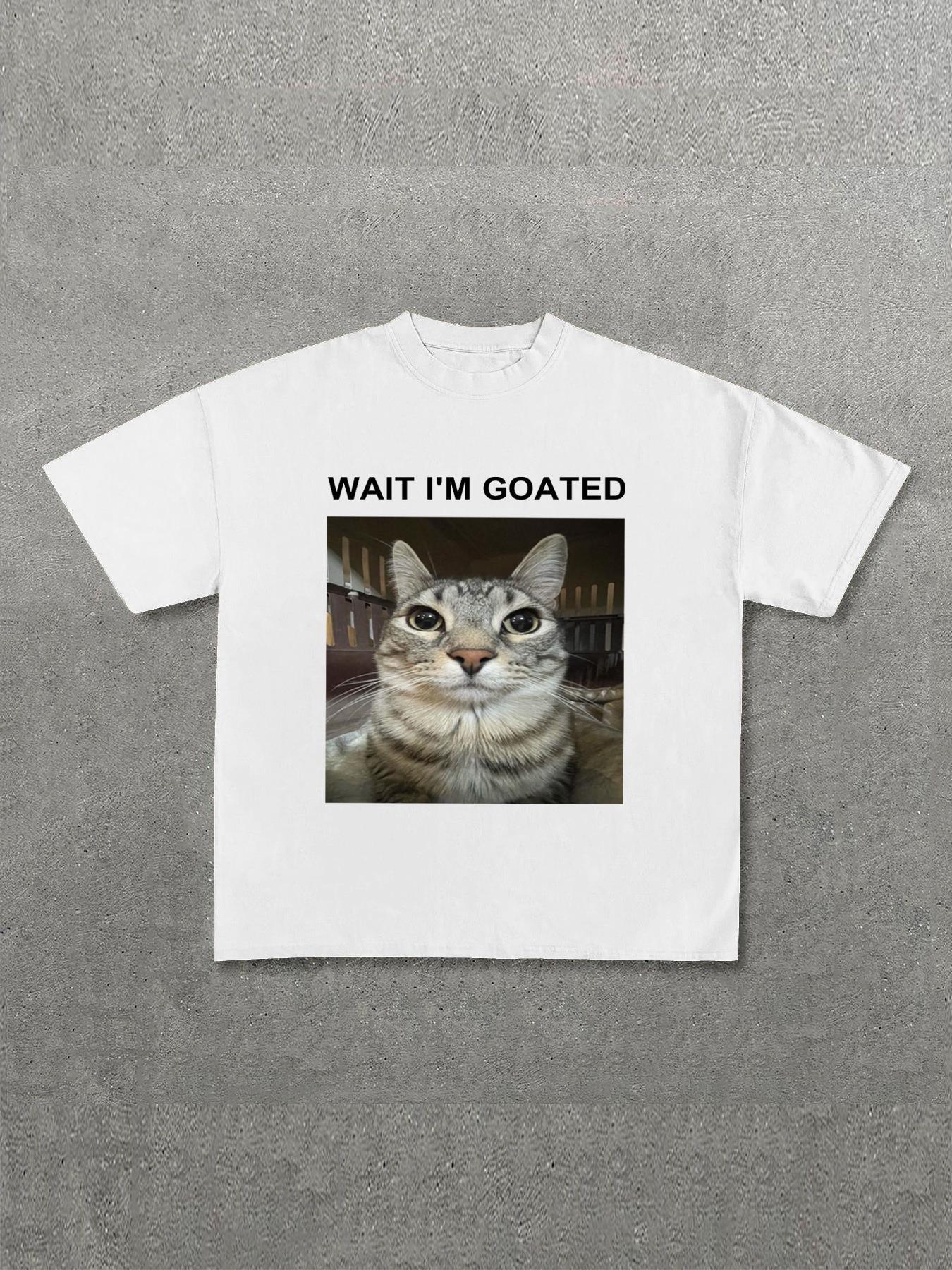 Cats Print T-Shirt, Unisex Streetwear Tee, Fun Humorous Design, Casual Home & Wear, Eye-Catching Fashion Top