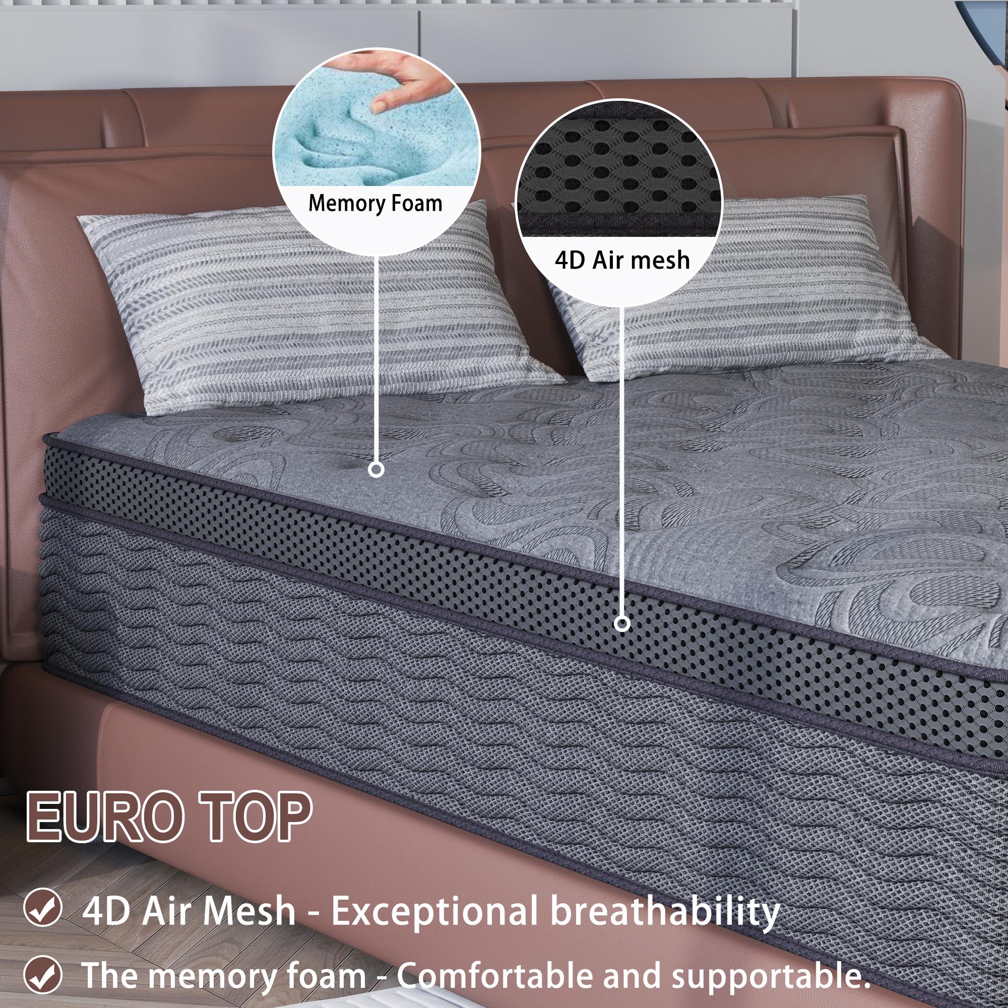 9/12/14 inch Twin Full Queen King  Hybrid Mattress in a Box, Upgrade Individually Pocket Springs, Medium Firm, Pressure Relief, Breathable Comfort and Durable, CertiPUR-US Certified
