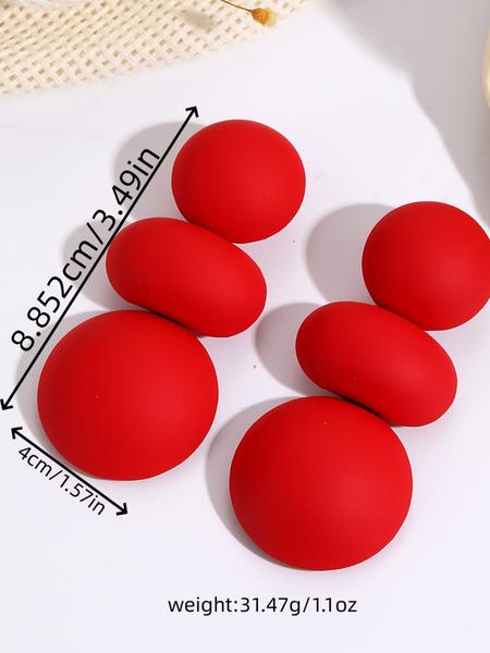 Exaggerated Metal Geometric Earrings, Elegant Stud Design, All Season Wear, No Choking Hazard, Batch #990416