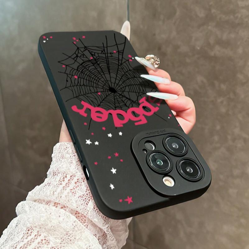 Spider Web Pattern Phone Case for Apple & Galaxy S Series, Anti-Slip Matte Finish, Fits iPhone 17 Pro Max, Samsung S25 Ultra, S24 Plus