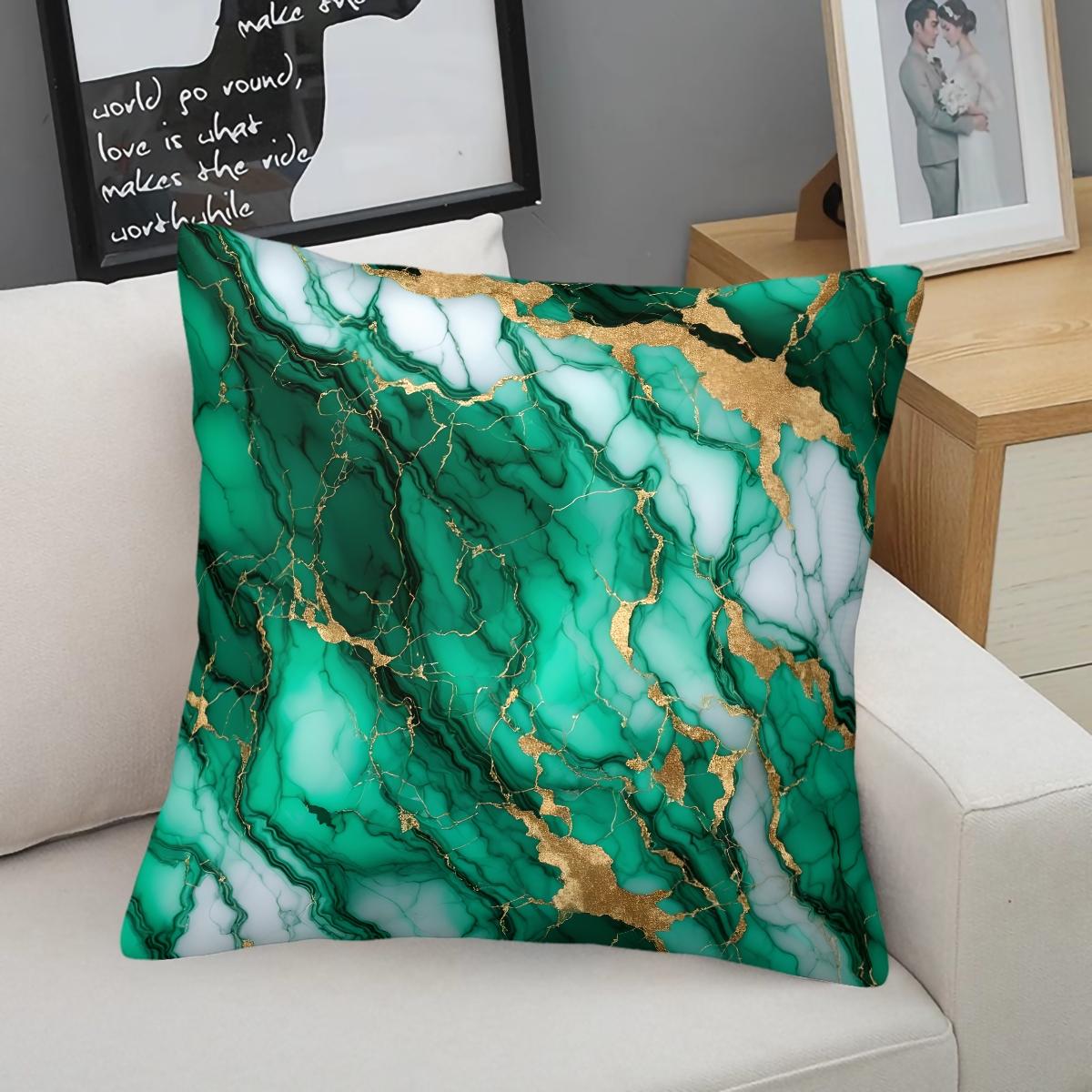 Marble Print Throw Pillow, Modern Luxury Decorative Pillow, Soft Square Cushion with Zipper Closure, Ideal for Sofa, Living Room and Bedroom Decor, Perfect Gift for Fluid Art Enthusiasts