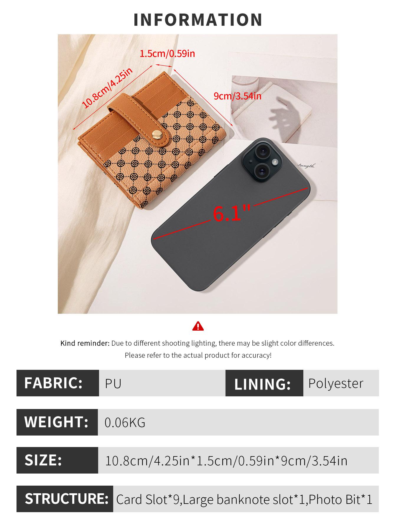 Unisex Printed Ultra Slim Short Bifold Wallet For Women, Trendy Wallet, Compact Multi-Slot Credit Card Holder, Multi-Functional Mini Purse, Practical Portable Wallet For Daily Use