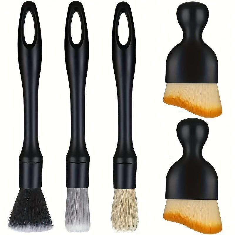 5-Piece Precision Cleaning Brush Set, Air Vents Cleaner, Crevice Dusting Brush, Interior Cleaning Tools, Essential Car Care Kit