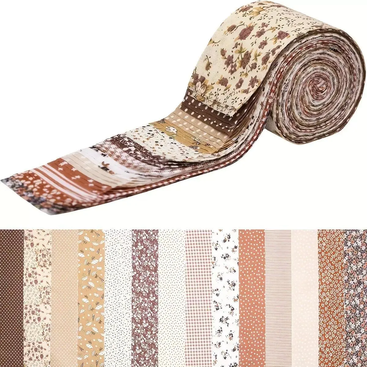 Premium Cotton Jelly Roll Fabric Precut Strips - 40 Strips 2.5" x 39.4" for Quilting, Sewing & Crafting - Assorted Prints Fabric Bundles for DIY Projects, Home Decor, Patchwork & Rug Making