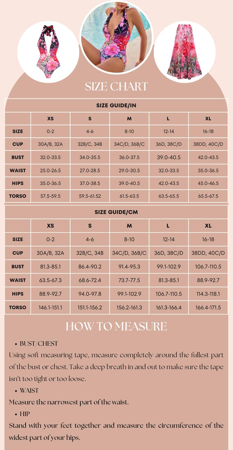 FLAXMAKER Women's Deep V Halter Backless Floral Print One-Piece Swimwear and Matching Cover Skirt Set Summer Swimdress Swimsuit & Coverup Bathing Suit Beachwear #TikTokShopBlackFriday FLAXMAKER Women's Deep V Halter Backless Floral Print One-Piece Swimwear and Matching Cover Skirt Set Summer Swimdress Swimsuit & Coverup Bathing Suit Beachwear #TikTokShopBlackFriday