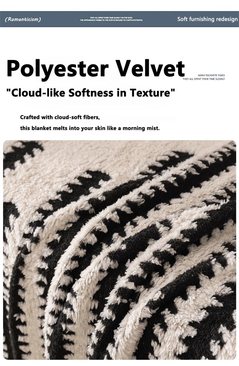 American Country Style Geometric Stripe Sofa Throw Blanket, Modern Minimalist Thick Couch Cover, Washable Sofa Slipcover, Pet Friendly