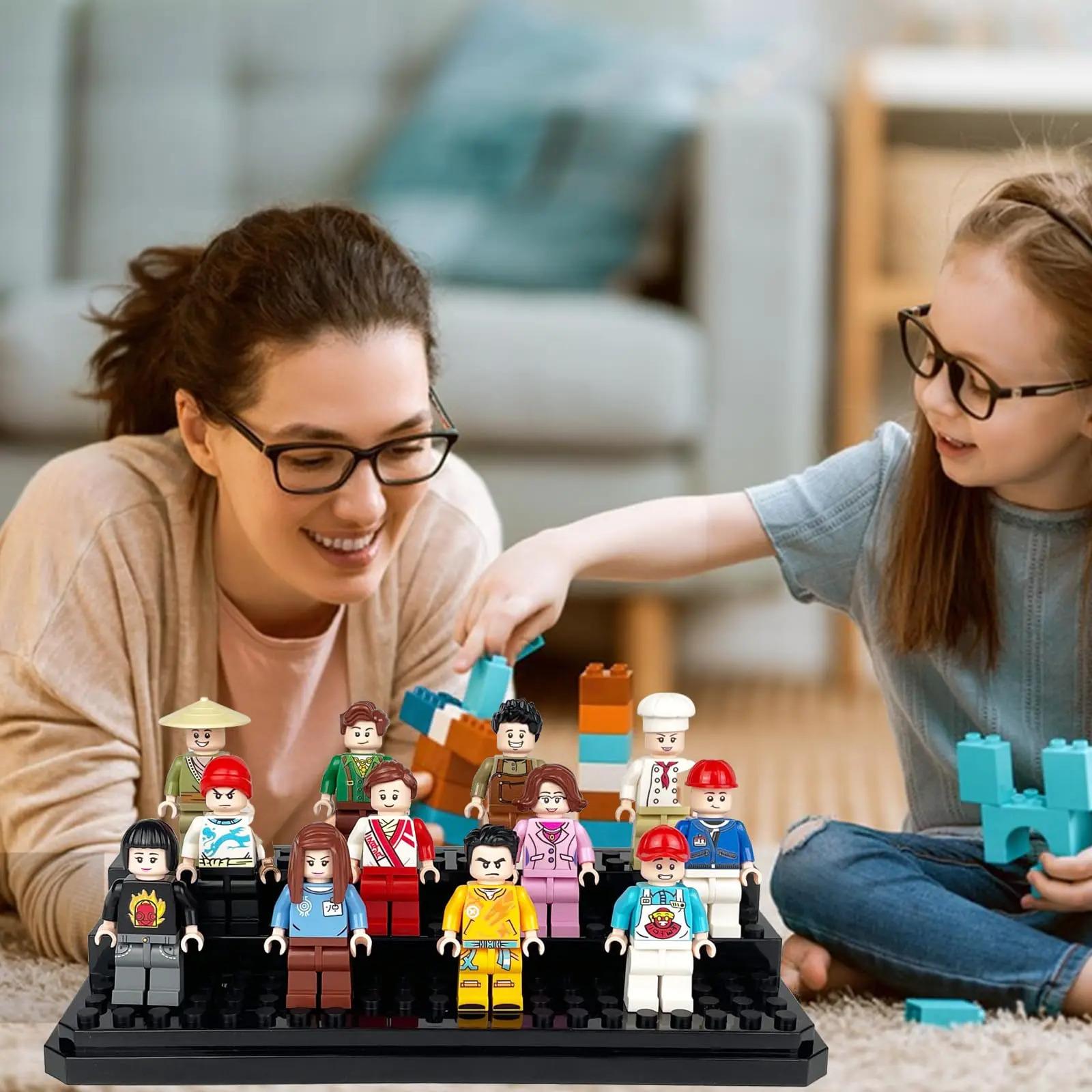 Acrylic Minifigures, Figurine Display Case, Stackable and Dustproof Display Box Transparent Acrylic for Lego Action Figure Toys Storage Scratch-Resistant & Shatter-Proof Easy to Assemble Desktop Organizer Decor for Collectibles