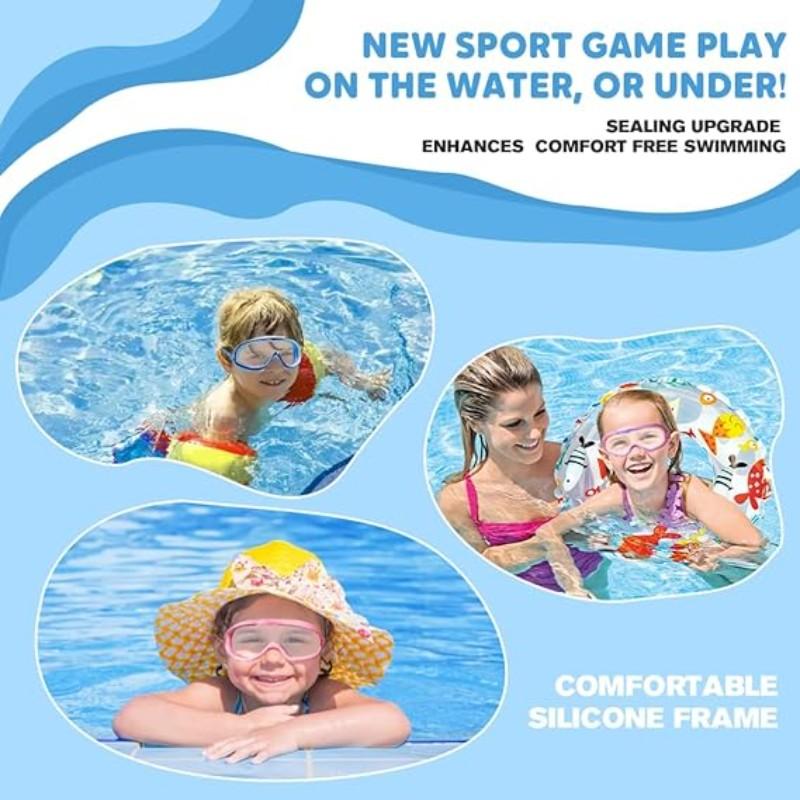 Swim Goggles  Anti-Fog Wide View No Leakage Swimming Goggles for Kids 3-15 with Earplugs, Children's Large Frame Waterproof and Anti-Fog Swimming Goggles, 2026 New Kids Swim Goggles