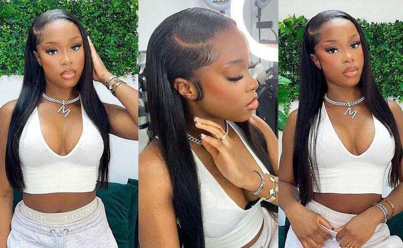 【Hot】Lemoda 13x6 SKINLIKE Real HD Lace Wigs 200% Density Straight 13x4 Full Lace Frontal Wigs 15A Brazilian Straight Virgin Human Hair Lace Front Wig Invisible 0.1mm Ultra-thin Frayed Ends Tiny Knots