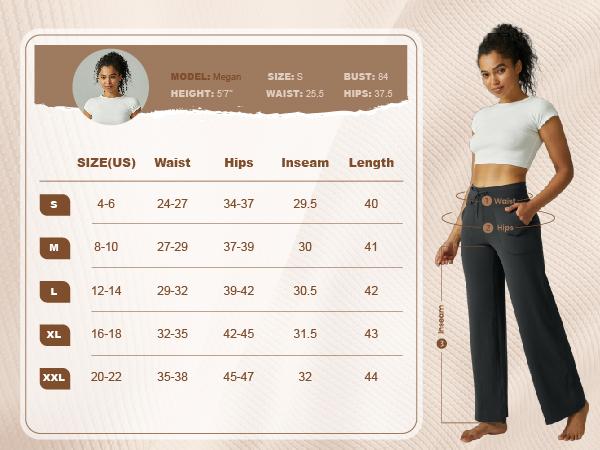 Womens Yoga Pants with Pockets Straight-Leg Loose wide leg pants for women lounge Casual Drawstring elastic waistband pocket petite tall high waist Workout Trousers soft stretch workout fitness