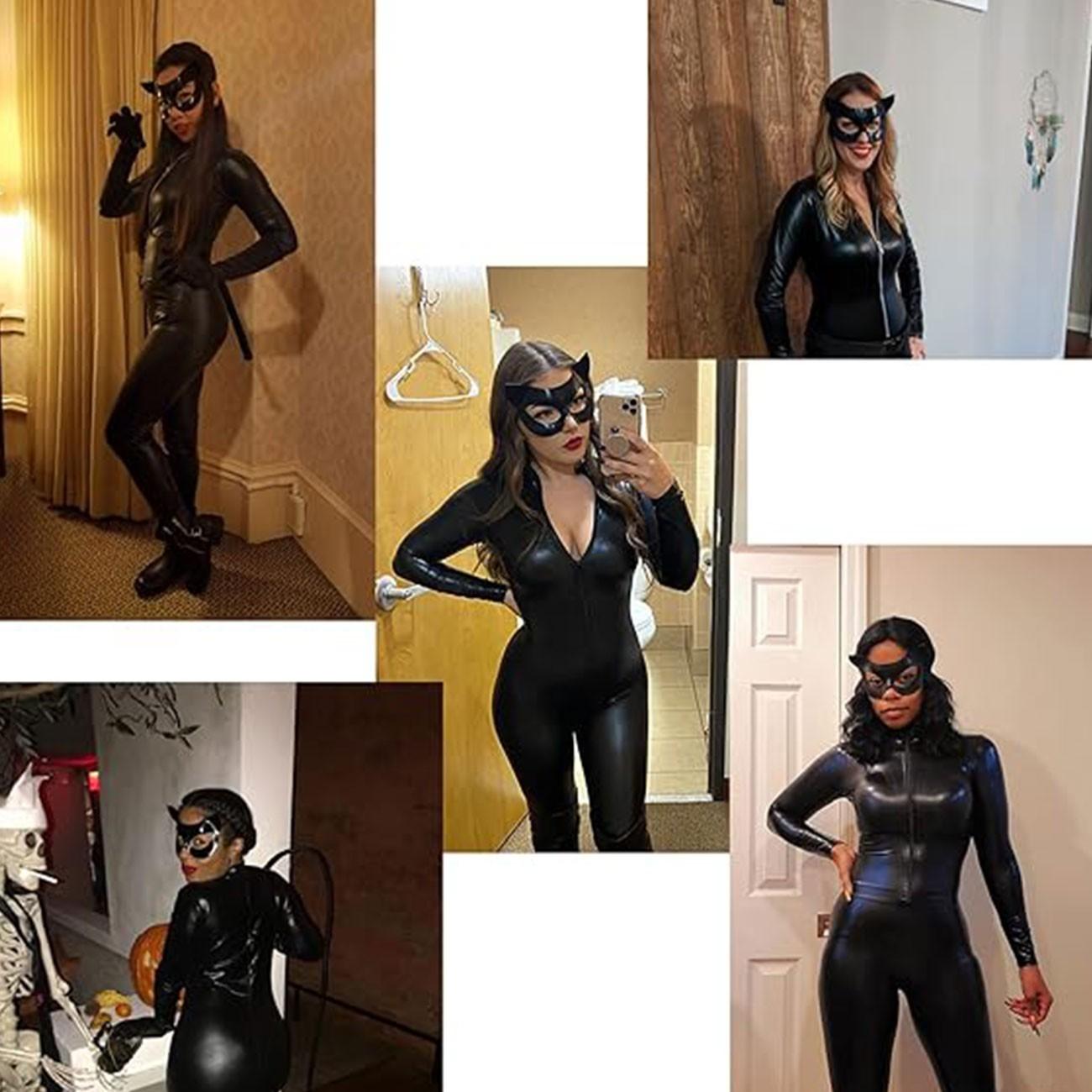 The cute cat lady mask decoration is suitable for wearing together with friends to attend party events, role-playing activities and themed gatherings. With it, you will become charming and alluring, captivating and full of seductive charm. (5-piece set)