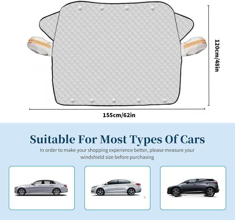 LEIBOO Car Windshield Snow Cover Sun Shade Winter Dust Rain Ice Frost Guard Protector - Durable Design for Winter Weather Protection & Summer sunshade