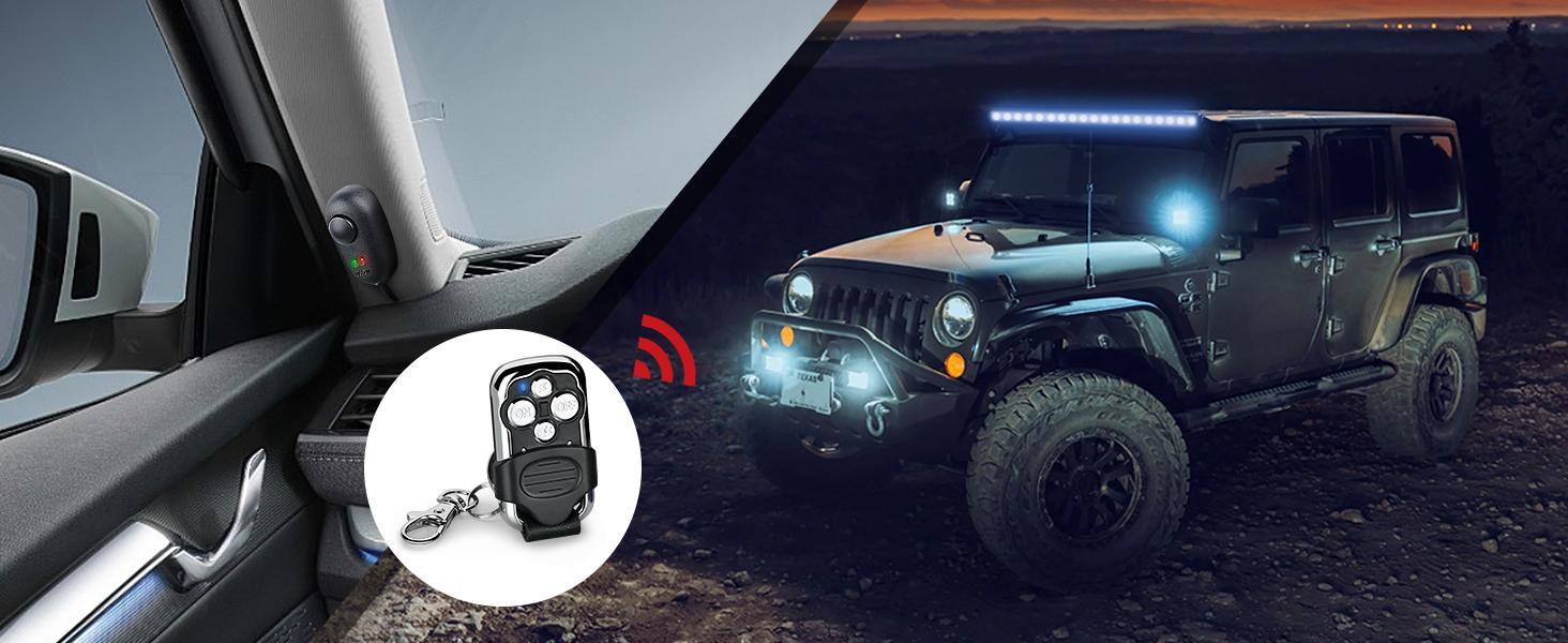 Nilight Remote Wiring Harness for LED Light Bar Wireless Strobe Flash Work Light Driving Lights 12V 20A 14AWG Remote Controller On Off Switch Waterproof Power Relay Blade Fuse-1 Lead Lighting Outdoor Black  dealsforyoudays