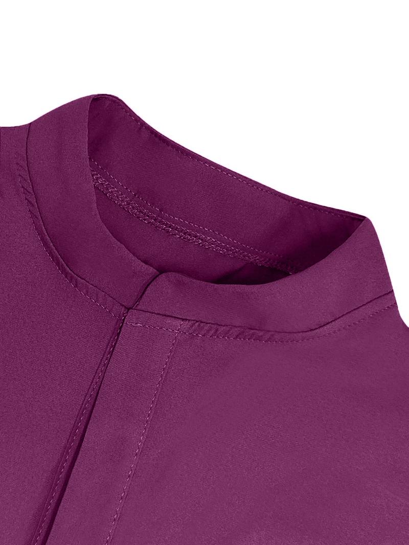 Cimmuovere Women's Solid Notched Neck Batwing Sleeve Top & Drawstring Waist Pants Two-Piece Scrub Set, Casual Cap Sleeve Top & Pocket Trousers for Summer, Vital Scrub Top, Women's Uniforms for Work, Medical Scrub Sets