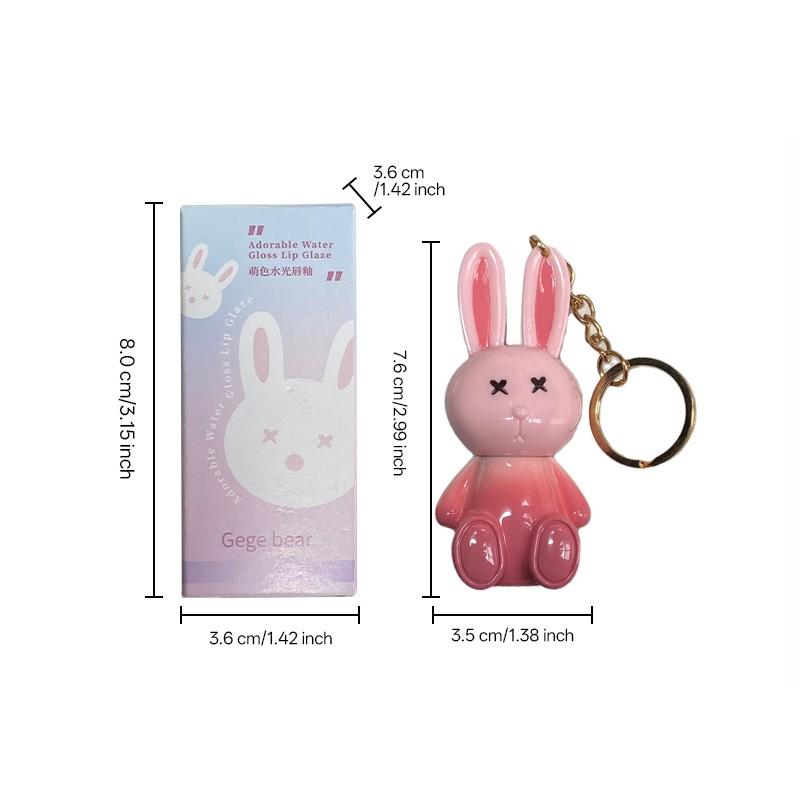Waterproof Mirror Lip Gloss, Long-Lasting Moisturizing Shine, Cute Rabbit Shape Packaging, Suitable for All Skin Types, Perfect Gift