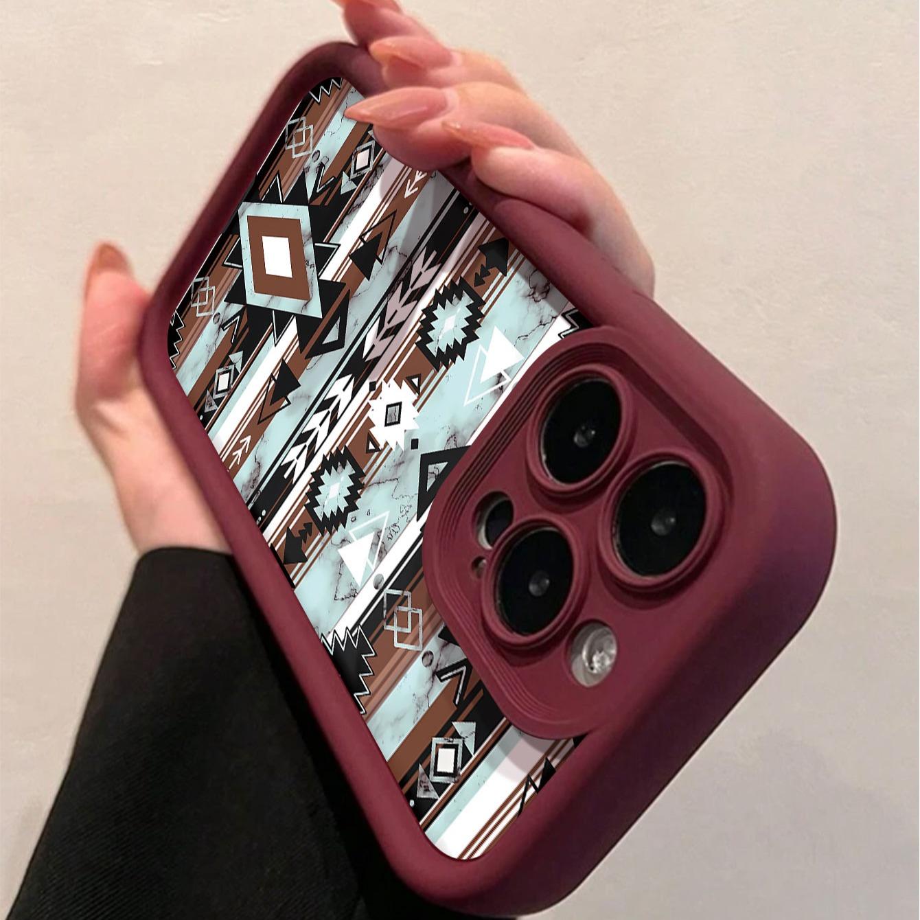 Sexy Wine Diamond Pattern Protective Case Cover Casing, Compatible with iPhone 11/12/16/16promax/16pro/16plus/13/14/15/15pro/15plus/7plus/8plus/x/XS Max/XR