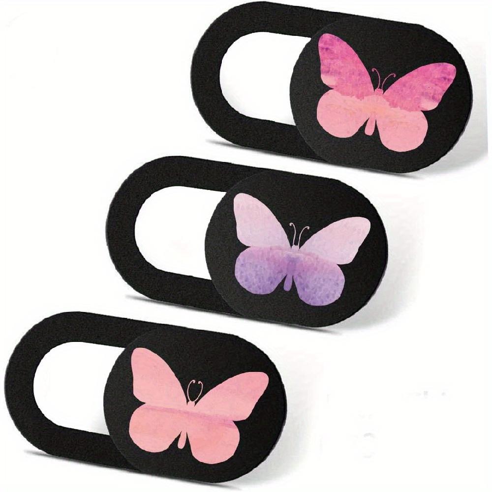 3Pcs Butterfly Webcam Cover Slide, Cute Ultra-Thin Camera Privacy Cover with Strong Adhesive, Laptop Computer Desktop Smartphone Web Camera Blocker for Privacy Security