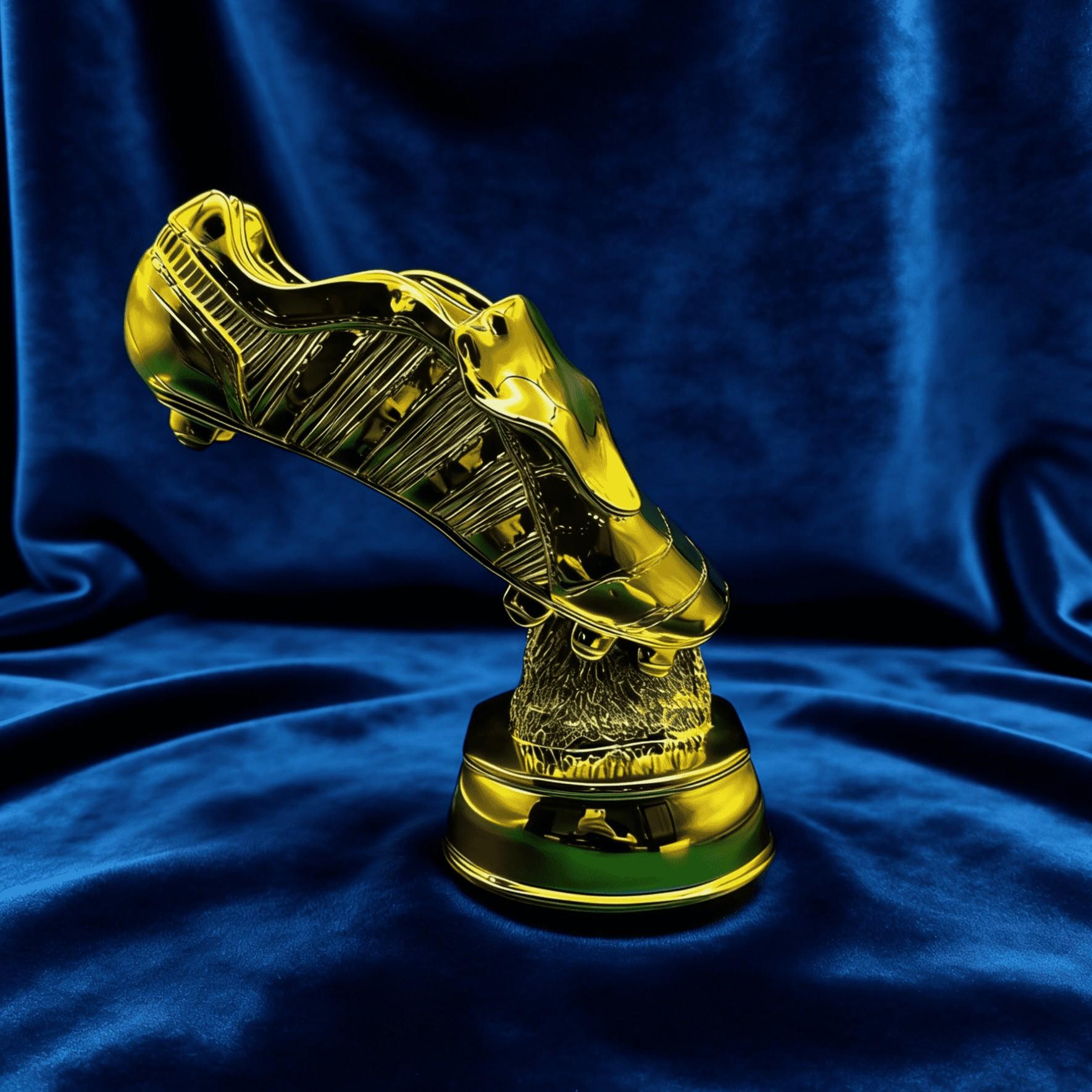 Large Golden Boot Trophy Cup Best Shooter Award Football Match Model Fan Memorial Collectible, Soccer Championship Souvenir