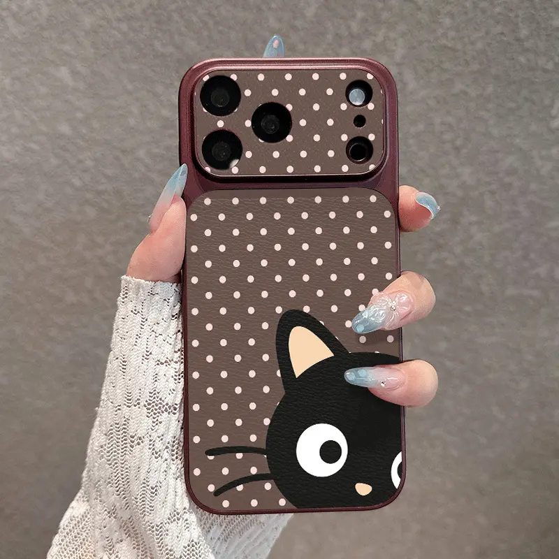Kawaii Chococat Cartoon Durable Cellphone Case, Military Drop Protection, Compatible with iPhone 18 Pro Max/18 Pro Burgundy New Color 18/17/16/15/14/13/12 Pro Max, 6 Stylish Colors for Men Women