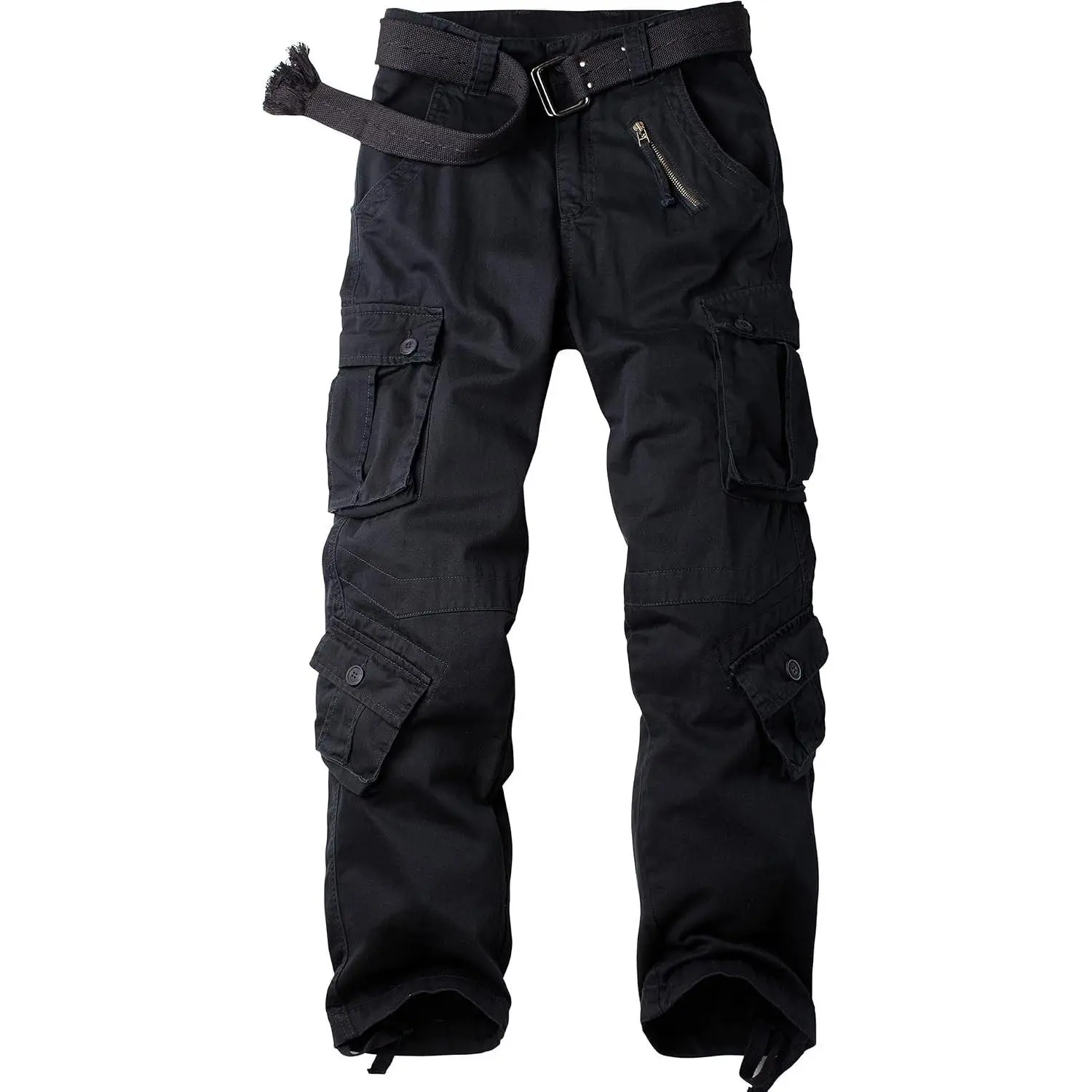 Men's Camo Tactical Cargo Work Pants with 8 Pockets, Cotton Ripstop Casual Combat TrousersGift