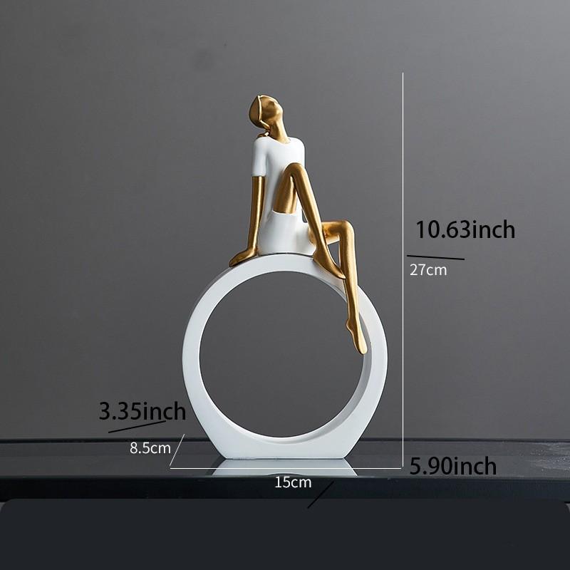 Luxury Figurine Decorative Piece, Ideal for Living Room TV Stand, Bar Cabinet, Office, Study Room, Perfect Gift Idea