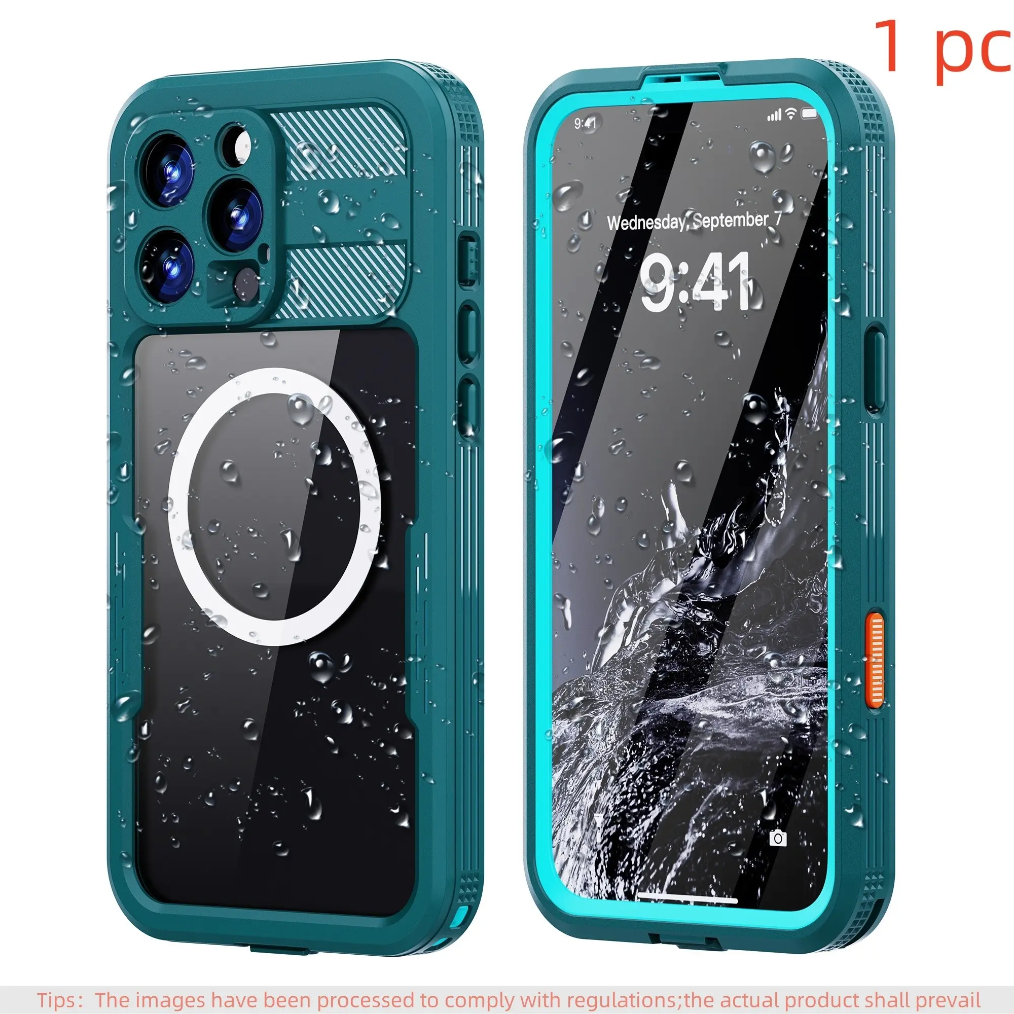 Waterproof Phone Case for iPhone 16 Pro Max Plus, Magnetic Shockproof Cover, With Screen Protector, Camera Protection, Dust-Proof
