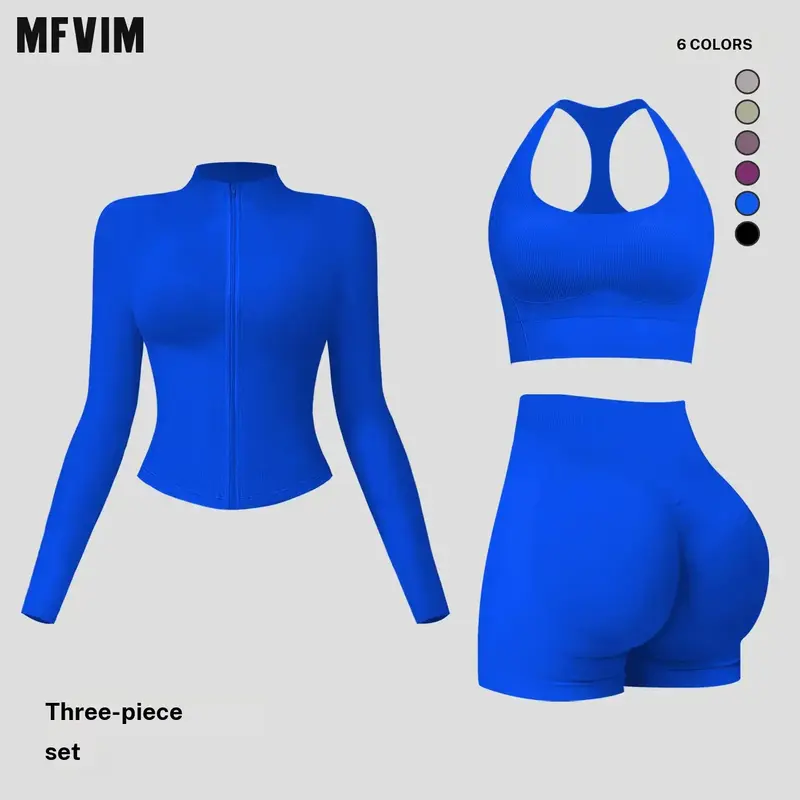 MFNIM Women’s Seamless 2-Piece Yoga Set - Cross-Back, No Rub, High-Stretch Activewear for Gym, Running, Athletic Workout Outfits, Seamless Yoga Sportswear 2 Piece Sets