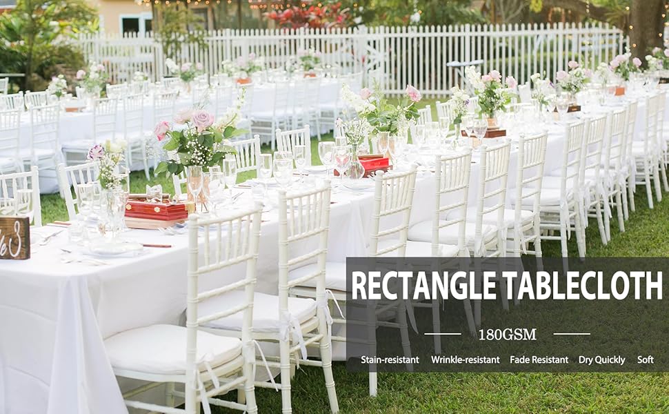 REWOMC 6/10 Pack Polyester Tablecloth for Rectangle and Round Tables,Wrinkle Free Stain Resistant Washable Table Cover,Reusable Fabric Tablecloth for Home Dining,Wedding Decor,Party Setup,Banquet Events,Restaurant,Indoor and Outdoor Patio Table Decor REWOMC 6/10 Pack Polyester Tablecloth for Rectangle and Round Tables,Wrinkle Free Stain Resistant Washable Table Cover,Reusable Fabric Tablecloth for Home Dining,Wedding Decor,Party Setup,Banquet Events,Restaurant,Indoor and Outdoor Patio Table Decor