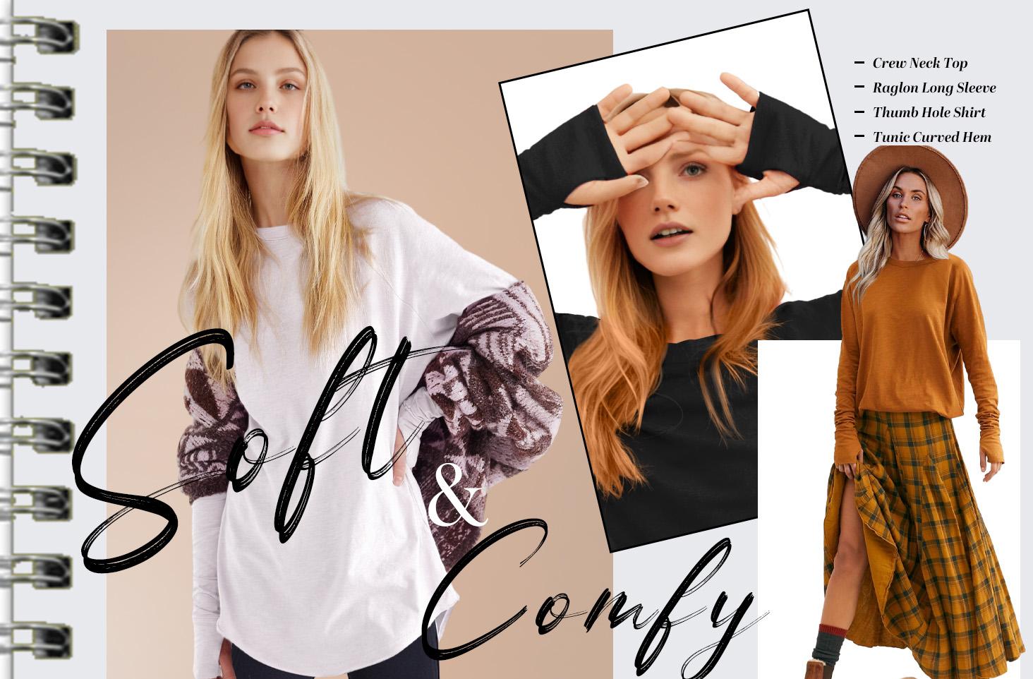 WIHOLL Women's Long Sleeve Tops [2 Versions] | Windproof Thumb Hole VS Classic Minimalist | Curved Hem Loose Fit SpringStatements