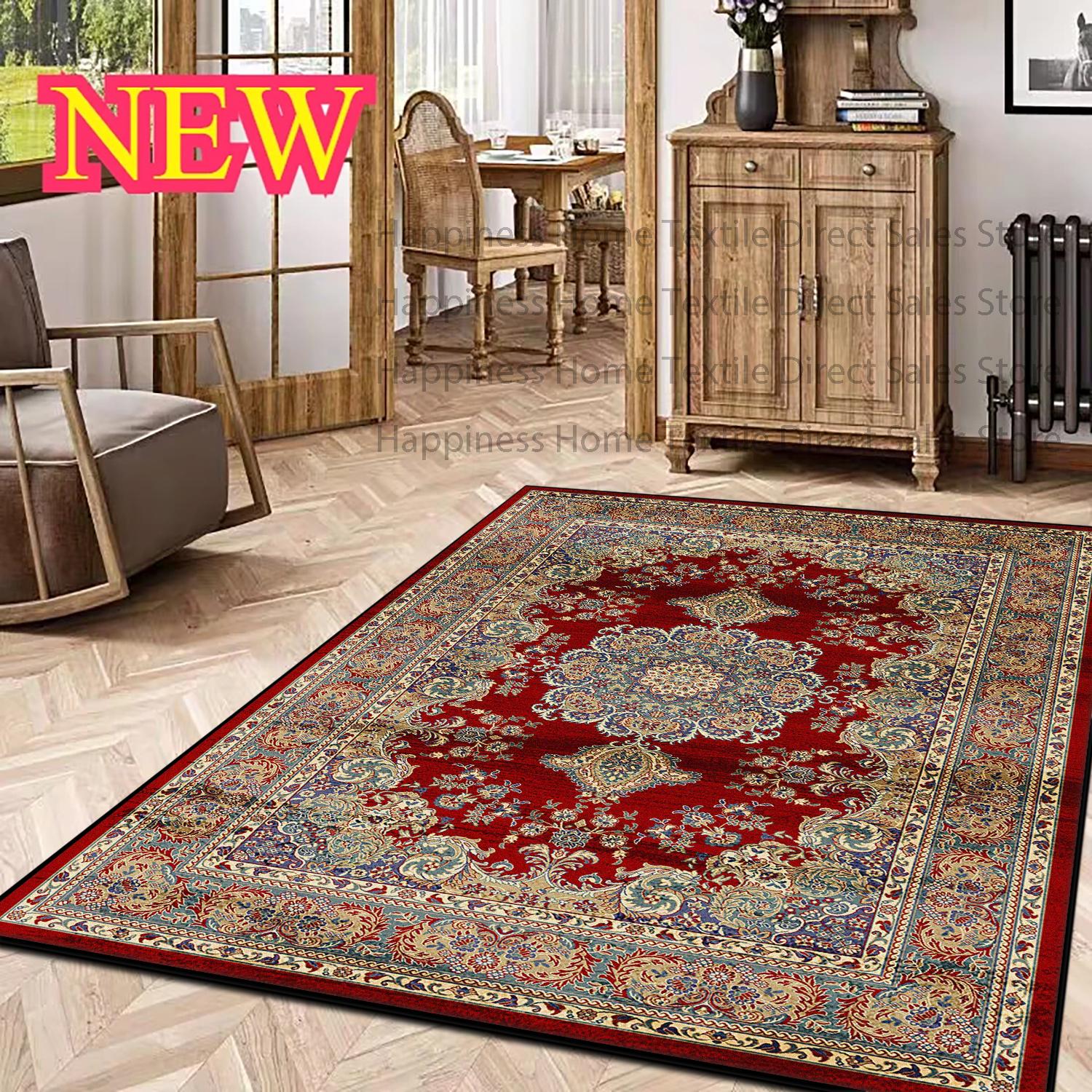 Vintage Persian Medallion Flannel Area Rug - Traditional Oriental Boho Print Soft Mat for Living Room, Non-Slip Ethnic Home Decor #VintagePersianRug #OrientalMedallionMat #BohoEthnicDecor #TraditionalCarpet #NonSlipFlannelRug